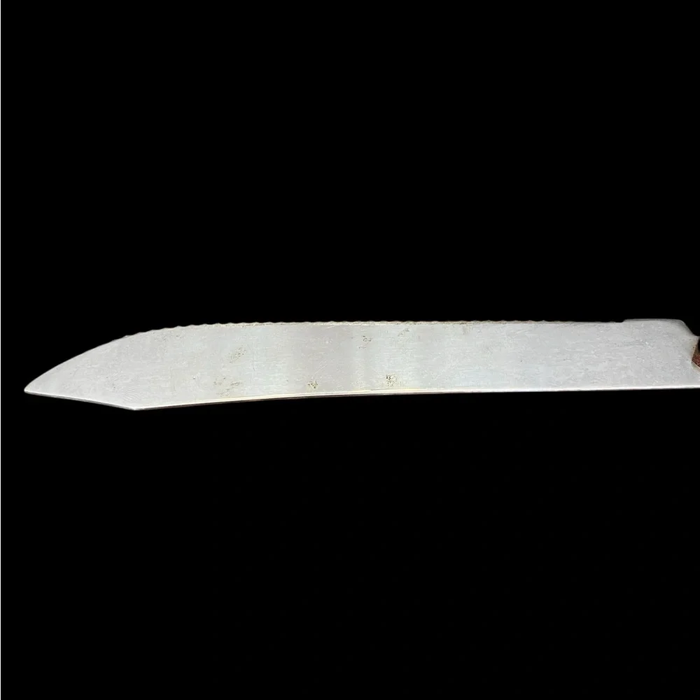 Japanese Vintage Serrated Bread Slicing Knife Stainless Steel Wooden Handle